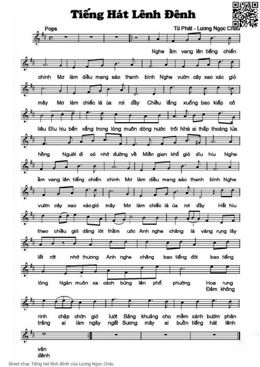 Sheet PDF of Tiếng hát lênh đênh