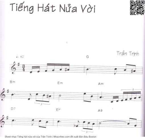 Sheet PDF of Tiếng hát nửa vời