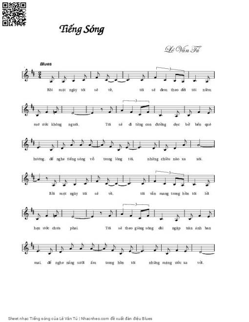 Sheet PDF of Tiếng sóng - Lê Vân Tú