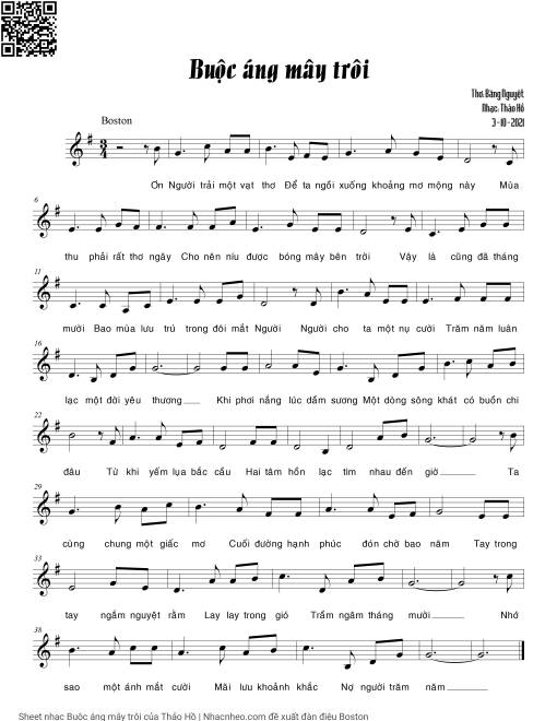 Sheet PDF of Buộc áng mây trôi