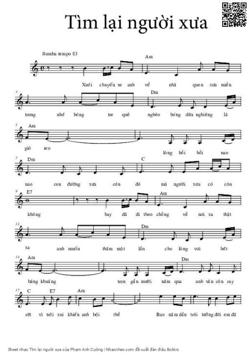 Sheet PDF of Tìm lại người xưa