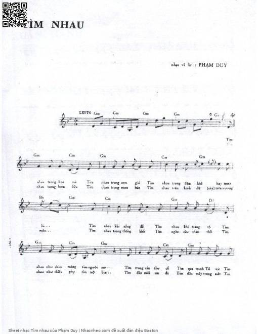 Sheet PDF of Tìm nhau - Phạm Duy