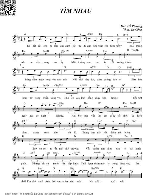 Sheet PDF of Tìm nhau - La Công