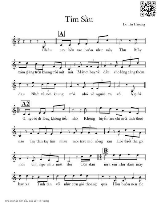 Sheet PDF of Tim sầu - Lê Tín Hương