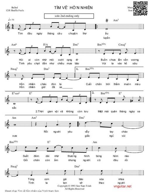 Sheet PDF of Tìm về hồn nhiên