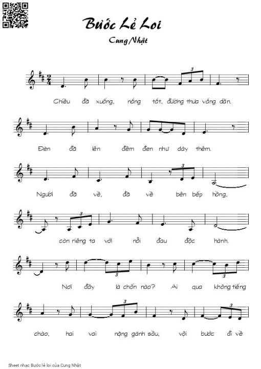 Sheet PDF of Bước lẻ loi