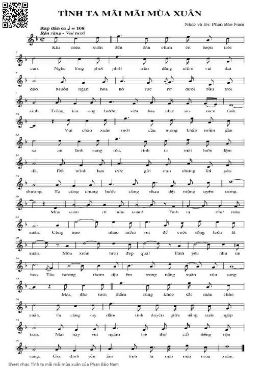 Sheet PDF of Tình ta mãi mãi mùa xuân