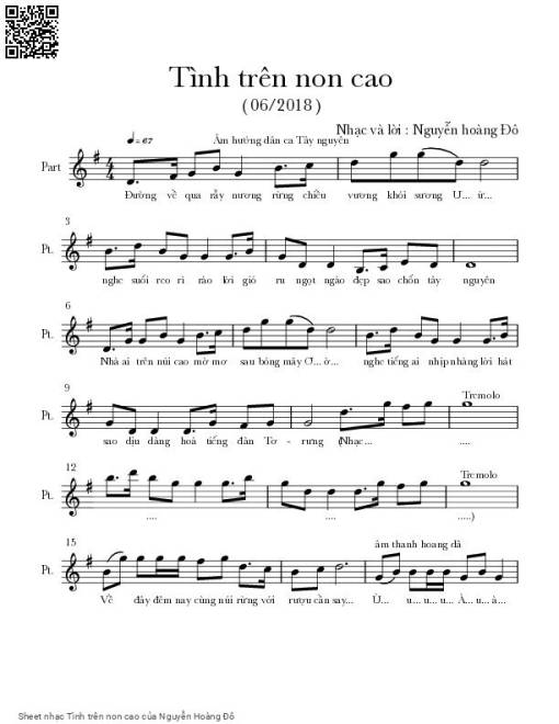 Sheet PDF of Tình trên non cao