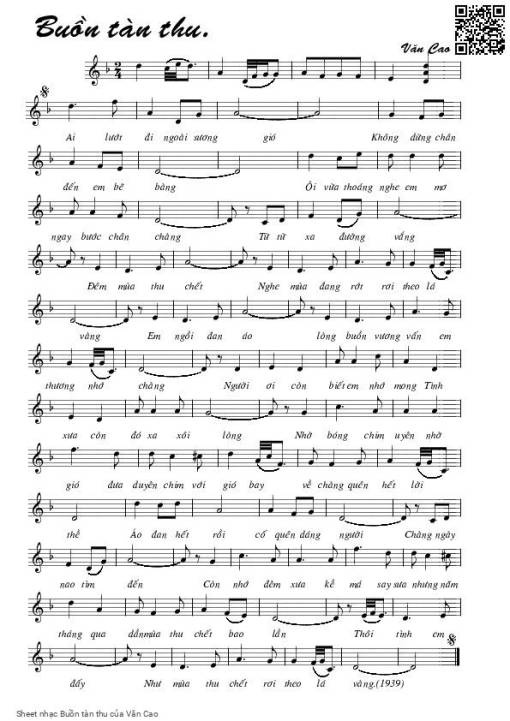 Sheet PDF of Buồn tàn thu