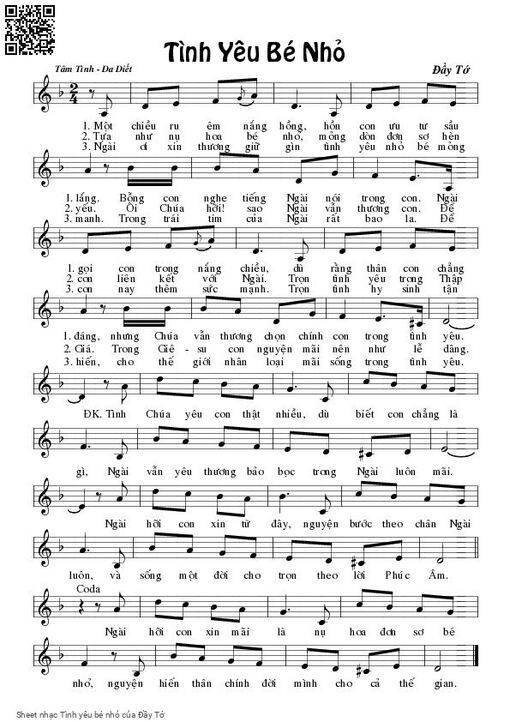 Sheet PDF of Tình yêu bé nhỏ