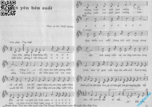 Sheet PDF of Tình yêu bên suối