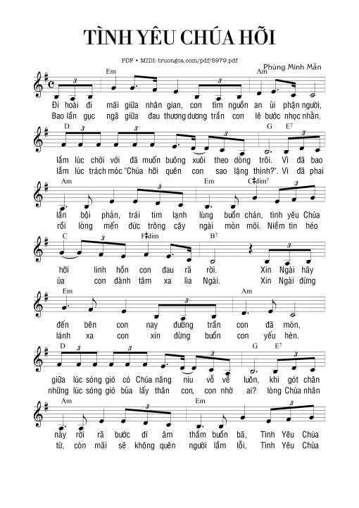 Sheet PDF of Tình yêu Chúa hỡi