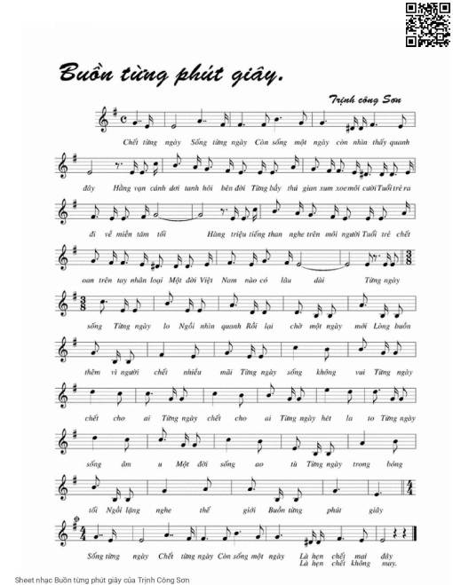Sheet PDF of Buồn từng phút giây