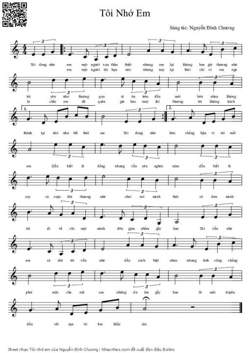 Tôi nhớ em - Nguyễn Đình Chương