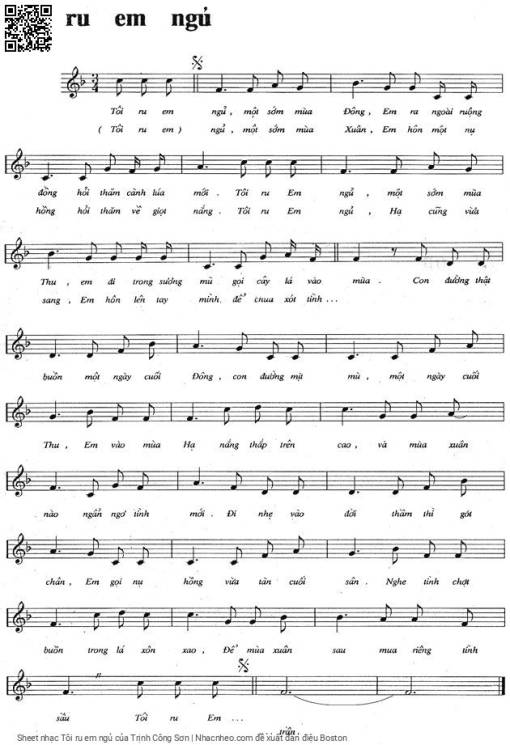 Sheet PDF of Tôi ru em ngủ