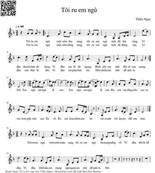 Sheet PDF of Tôi ru em ngủ