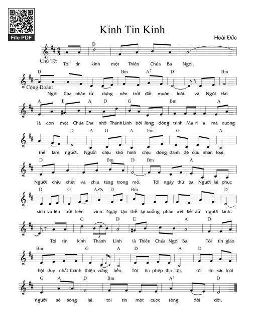 Sheet PDF of Tôi tin kính - Hoài Đức