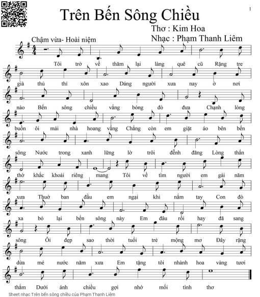 Sheet PDF of Trên bến sông chiều