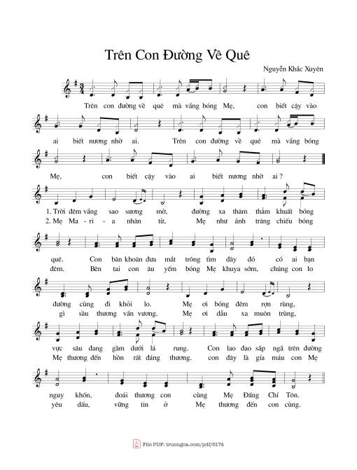 Sheet PDF of Trên con đường về quê