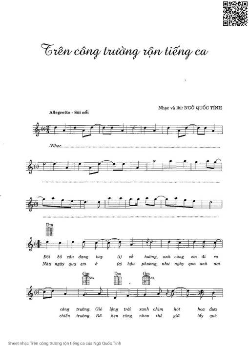 Sheet PDF of Trên công trường rộn tiếng ca