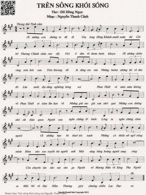 Sheet PDF of Trên sông khói sóng