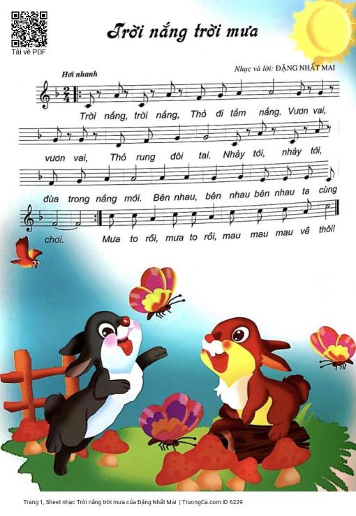Sheet PDF of Trời nắng trời mưa