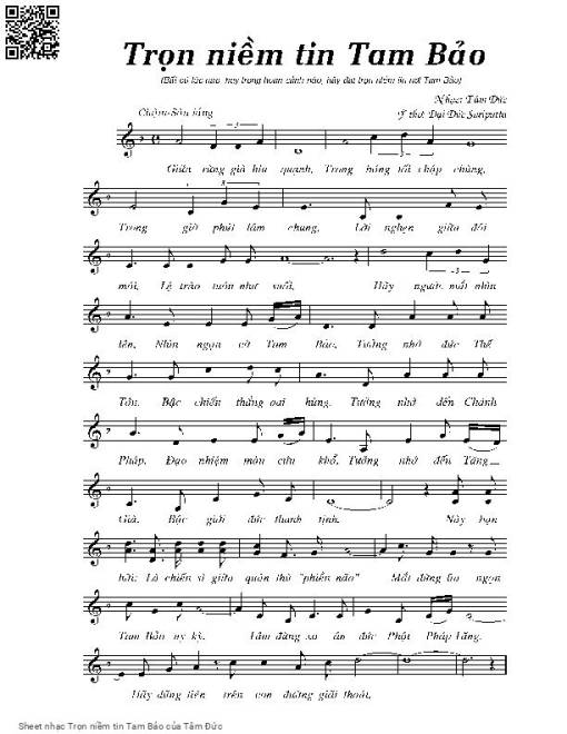 Sheet PDF of Trọn niềm tin Tam Bảo