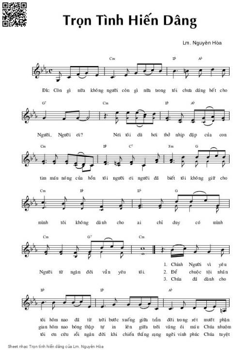 Sheet PDF of Trọn tình hiến dâng