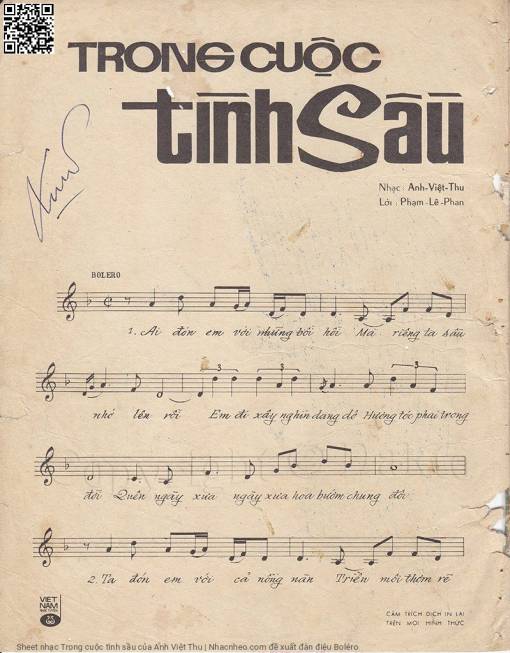 Sheet PDF of Trong cuộc tình sầu