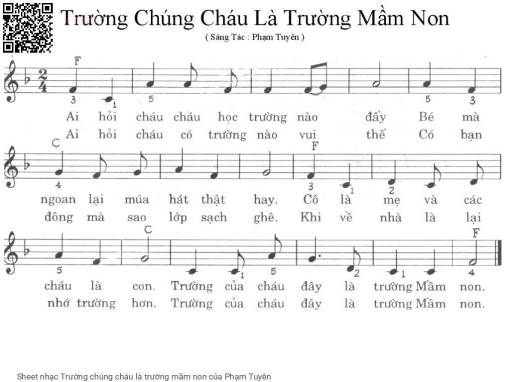 Sheet PDF of Trường chúng cháu là trường mầm non