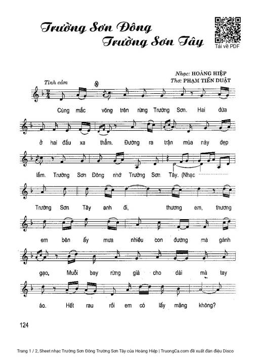 Sheet PDF of Trường Sơn Đông Trường Sơn Tây