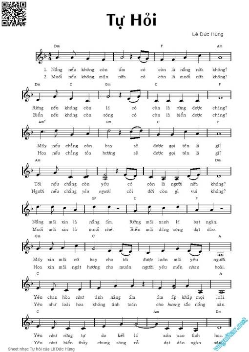 Sheet PDF of Tự hỏi - Lê Đức Hùng