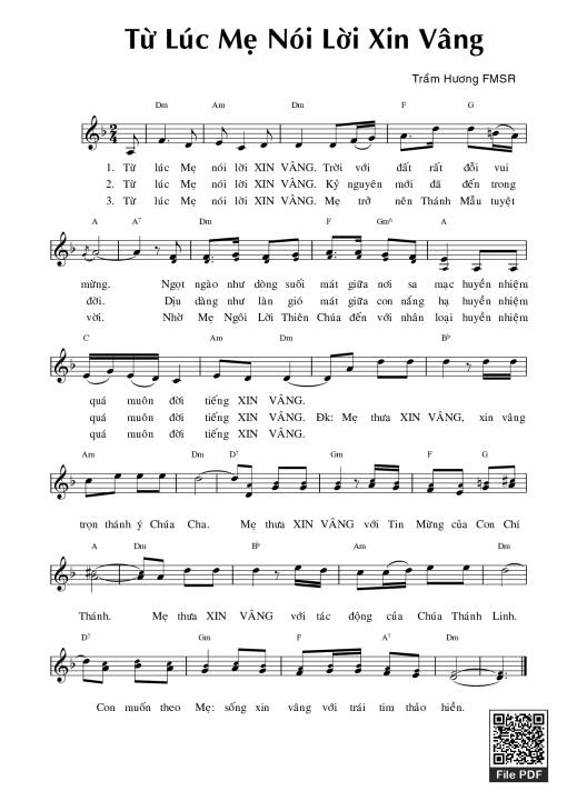 Từ lúc Mẹ nói lời xin vâng