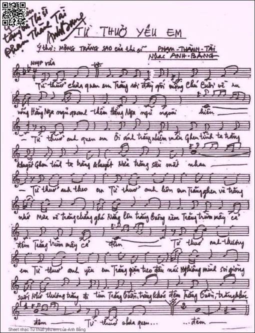 Sheet PDF of Từ thuở yêu em
