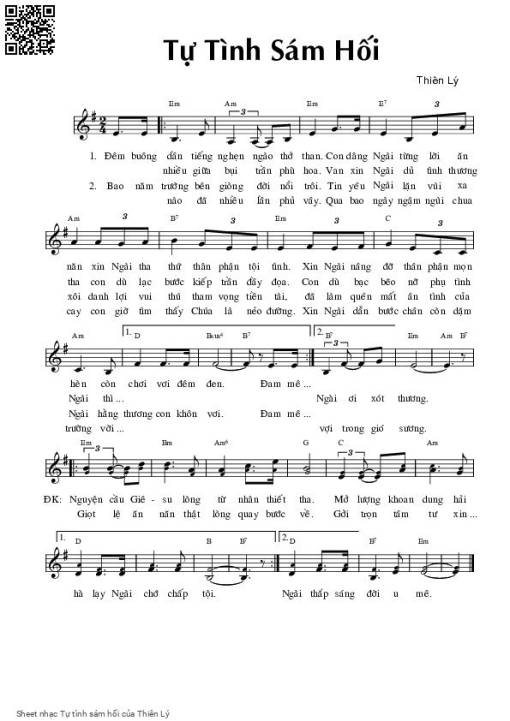 Sheet PDF of Tự tình sám hối