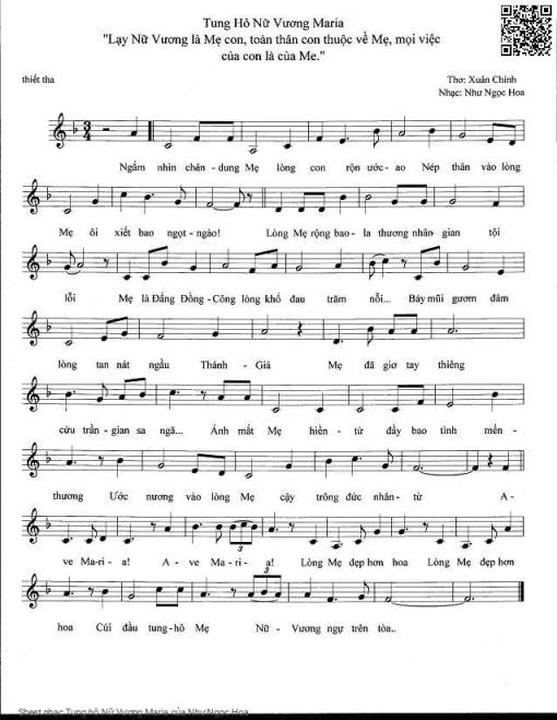 Sheet PDF of Tung hô Nữ Vương Maria