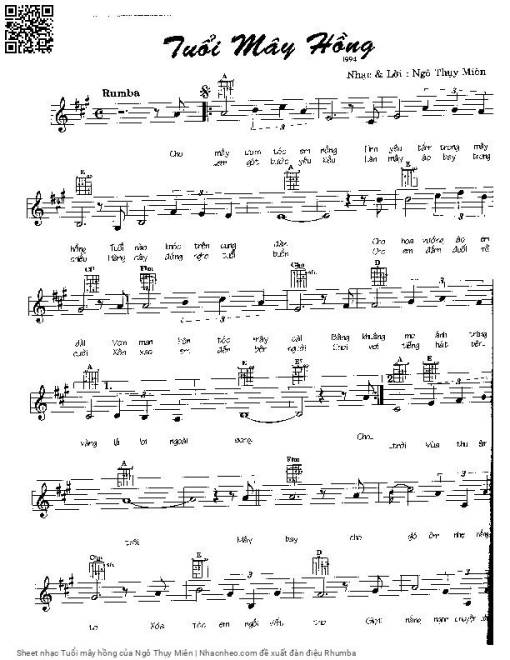 Sheet PDF of Tuổi mây hồng
