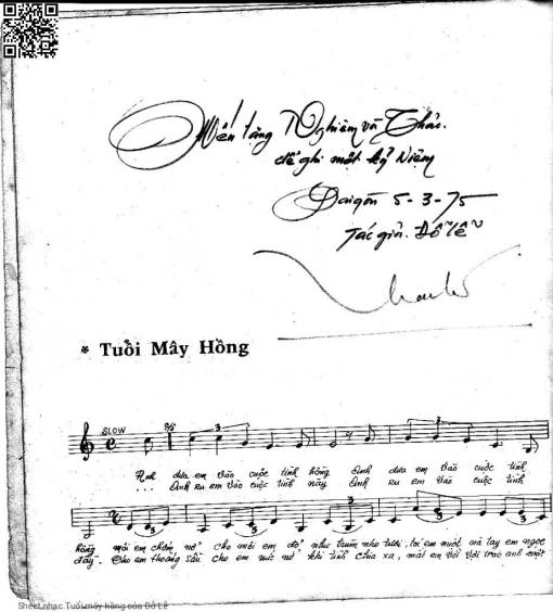 Sheet PDF of Tuổi mây hồng