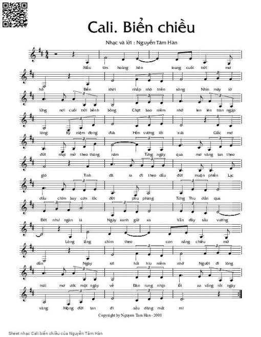 Sheet PDF of Cali biển chiều