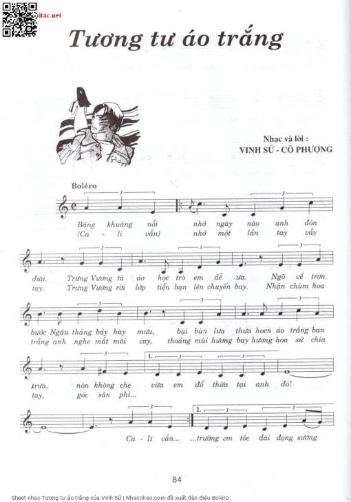 Sheet PDF of Tương tư áo trắng