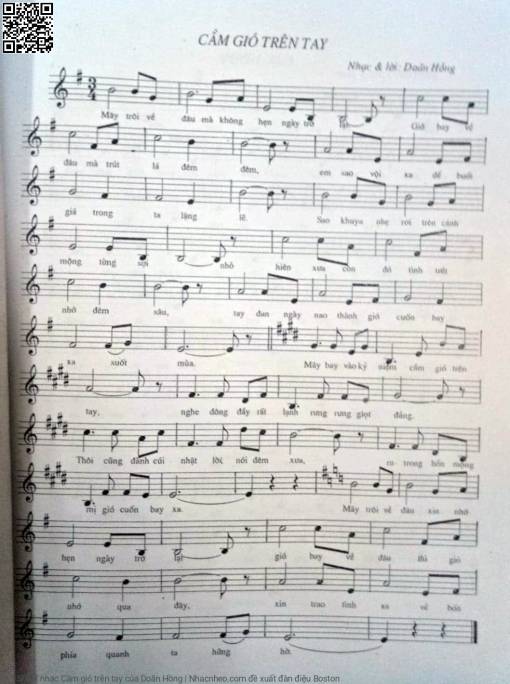 Sheet PDF of Cầm gió trên tay