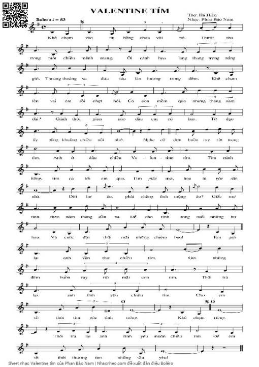 Sheet PDF of Valentine tím - Phan Bảo Nam