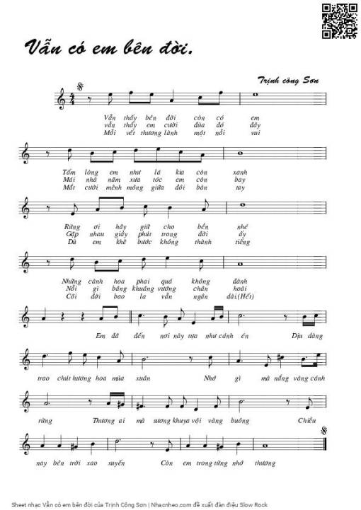 Sheet PDF of Vẫn có em bên đời