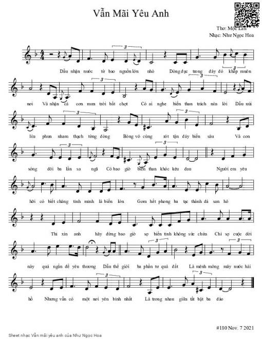 Sheet PDF of Vẫn mãi yêu anh