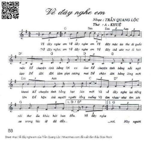 Sheet PDF of Về đây nghe em