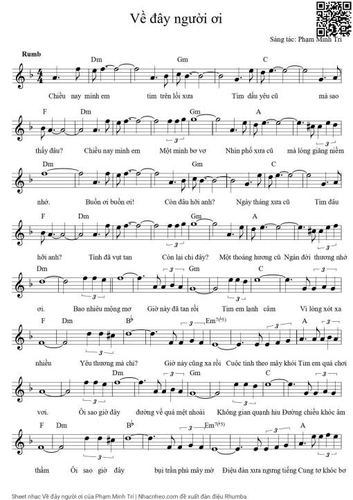 Sheet PDF of Về đây người ơi