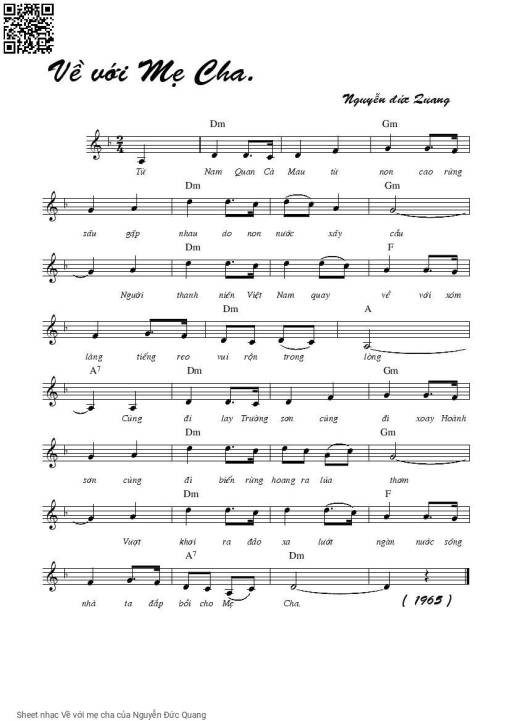 Sheet PDF of Về với mẹ cha