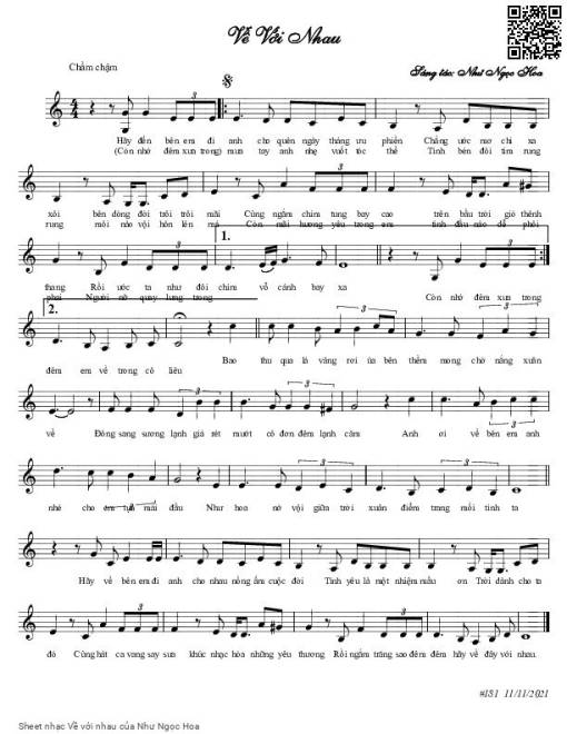 Sheet PDF of Về với nhau