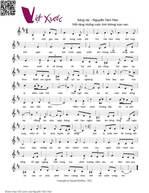 Sheet PDF of Vệt xước - Nguyễn Tâm Hàn