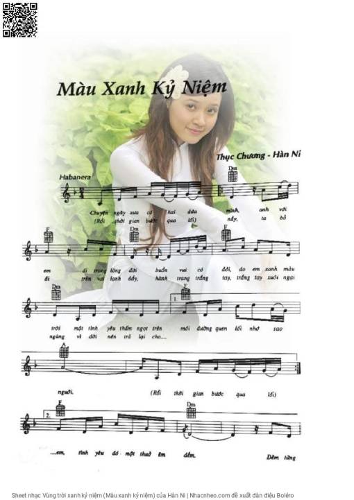 Sheet PDF of Vùng trời xanh kỷ niệm (Màu xanh kỷ niệm)